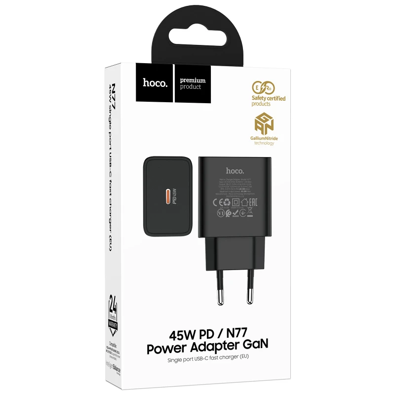 МЗП Hoco N77 Star PD45W (1USB-C) – Black. Фото 2 з 6