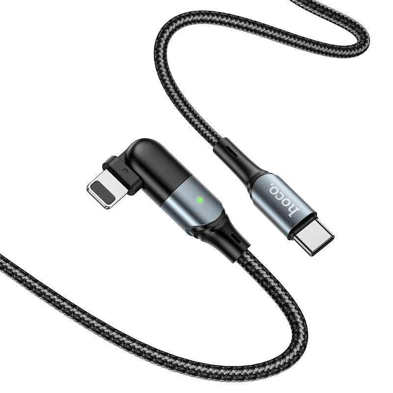 Дата кабель Hoco U100 "Orbit PD" Type-C to Lightning (1.2 m) – Черный. Фото 4 из 6