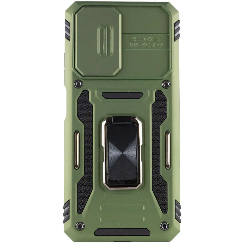 Ударопрочный чехол Square Ring c шторкой на камеру для Xiaomi Redmi A7 Pro 4G – Оливковый / Army Green. Фото 2 из 4
