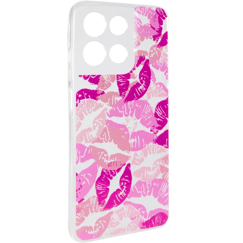 Чохол TPU Clear Joy для Motorola Moto G17 Power – Kissing Pattern. Фото 1 з 6