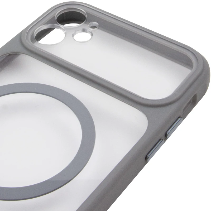Чохол TPU GETMAN Moon Clear with MagSafe для Apple iPhone 12 (6.1") – Grey. Фото 6 з 7
