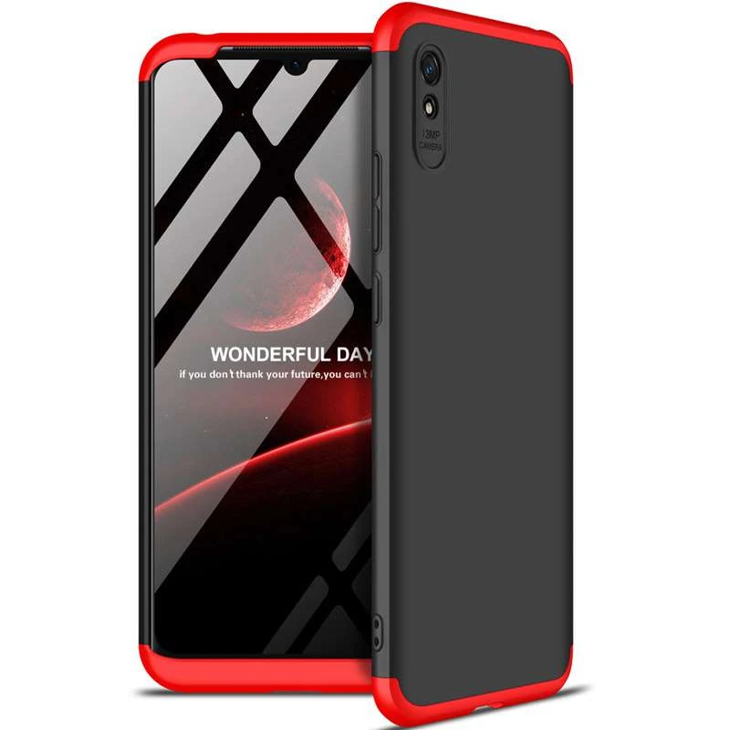 

Чохол із захистом 360 градусів GKK на Xiaomi Redmi 9A (Чорний / Червоний)