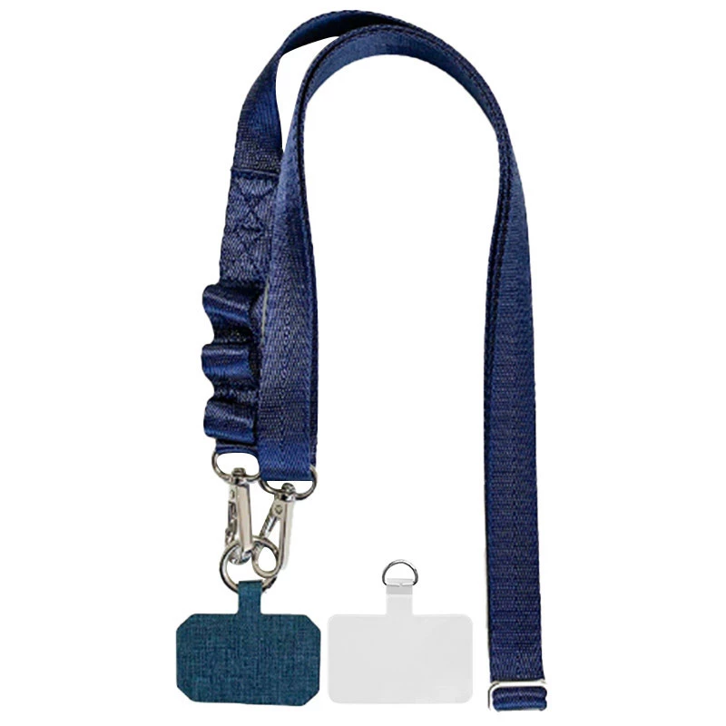 Шнурок широкий с двумя креплениями (2см) 140см – Dark Blue. Фото 1 из 2