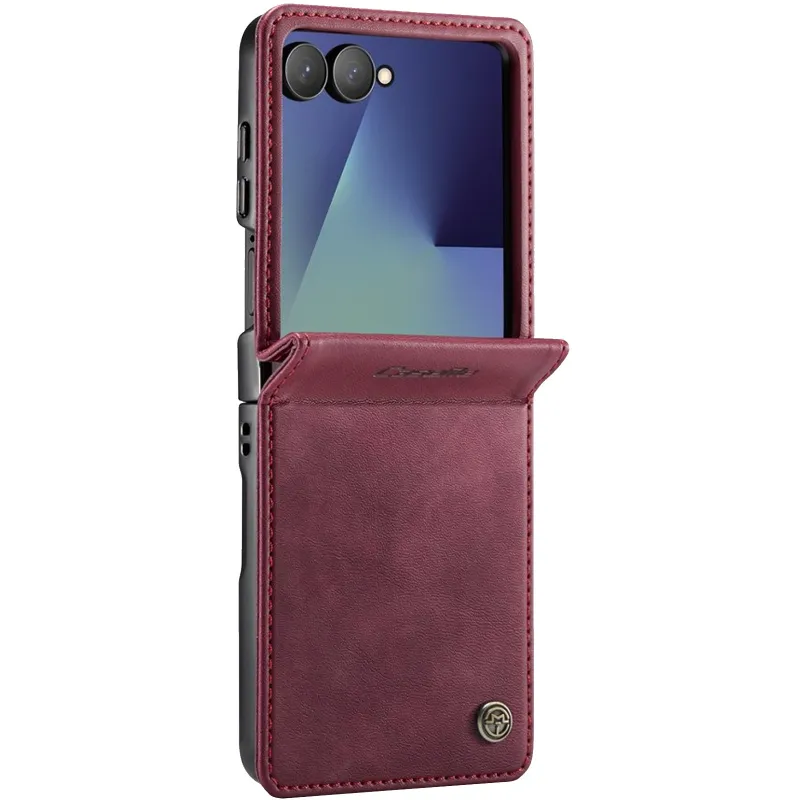 Шкіряний чохол-книжка CaseMe Velvet Matte для Samsung Galaxy Z Flip8 – Red. Фото 1 з 3