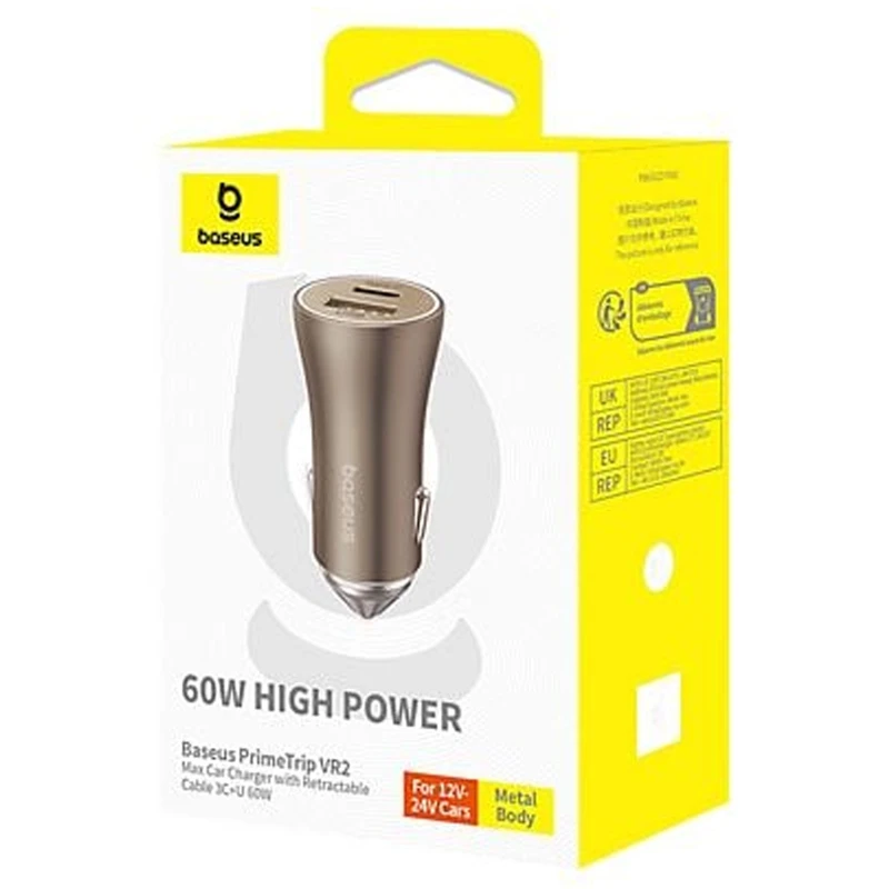 АЗП Baseus PrimeTrip VP1 PD60W+QC3.0 (1USB-A/1C) (C000351) – Stellar Gold. Фото 2 з 2