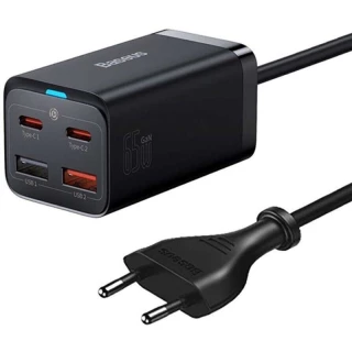 СЗУ Baseus GaN3 Pro 2хType-C+2USB 65W EU (with Cable Type-C to Type-C 100W (20V/5A) 1m) (CCGP04) фото 1 СЗУ Baseus GaN3 Pro 2хType-C+2USB 65W EU (with Cable Type-C to Type-C 100W (20V/5A) 1m) (CCGP04) фото 1 из 1