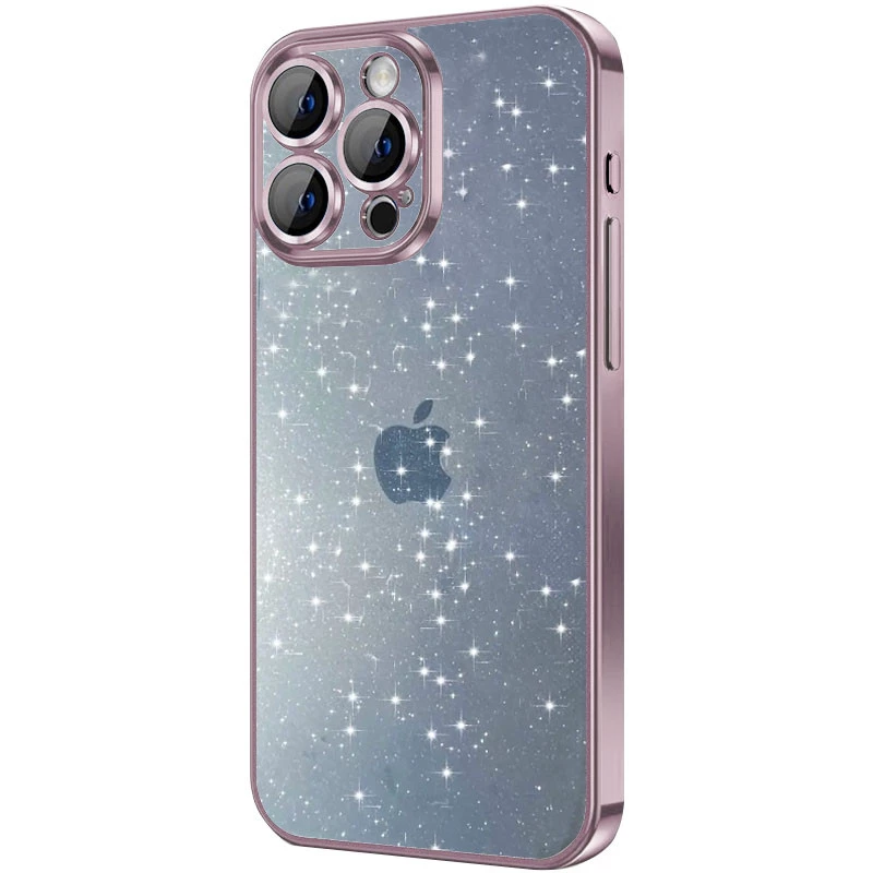 

TPU+PC чехол с блестками на Apple iPhone 12 (6.1") (Rose Gold)