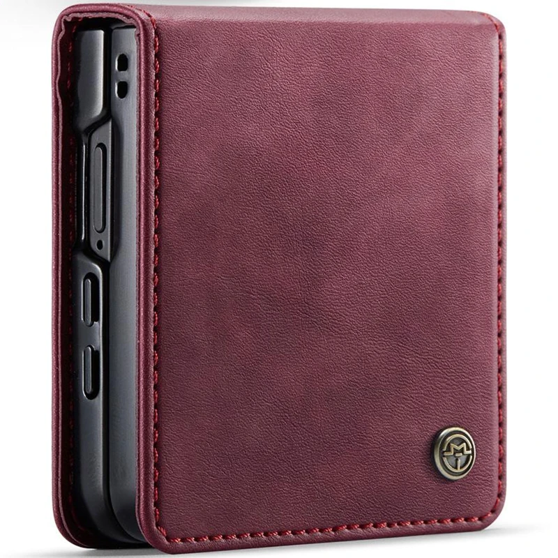 Кожаный чехол-книжка CaseMe Velvet Matte для Samsung Galaxy Z Flip7 – Red. Фото 2 из 5
