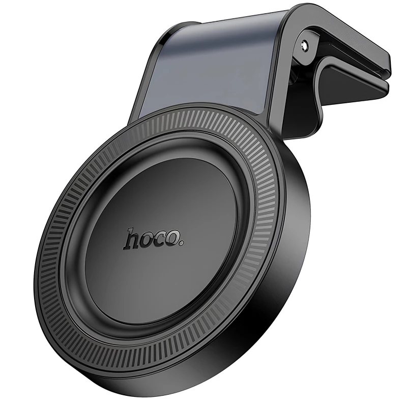 Автотримач Hoco H59 Show ring magnetic (L air outlet) – Black / Metal gray. Фото 1 з 7