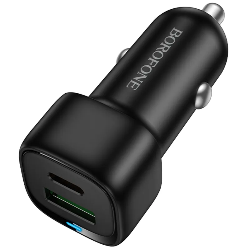 АЗП Borofone BZ34B Cloud PD20W+QC3.0 total 38W (1USB-A/1C) – Black. Фото 3 з 5