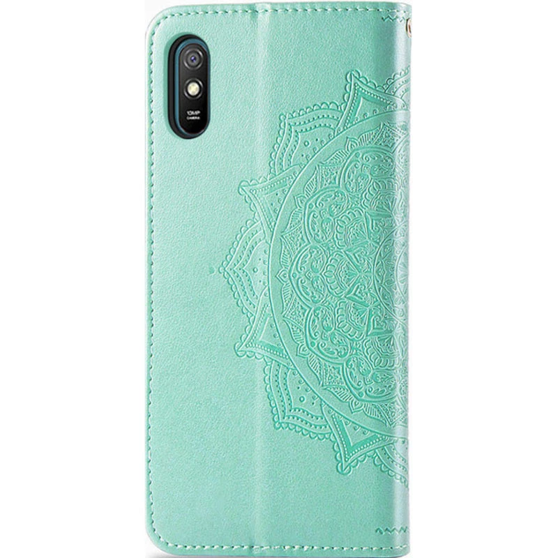 Шкіряний чохол-книжка Art Case з візитницею для Xiaomi Redmi 9A – Бірюзовий. Фото 2 з 5