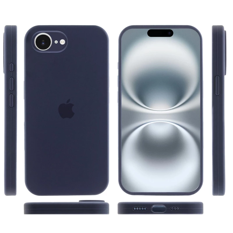 Чехол Silicone Case с закрытым низом для Apple iPhone 17e (6.1") – Темно-синий / Midnight blue. Фото 4 из 6