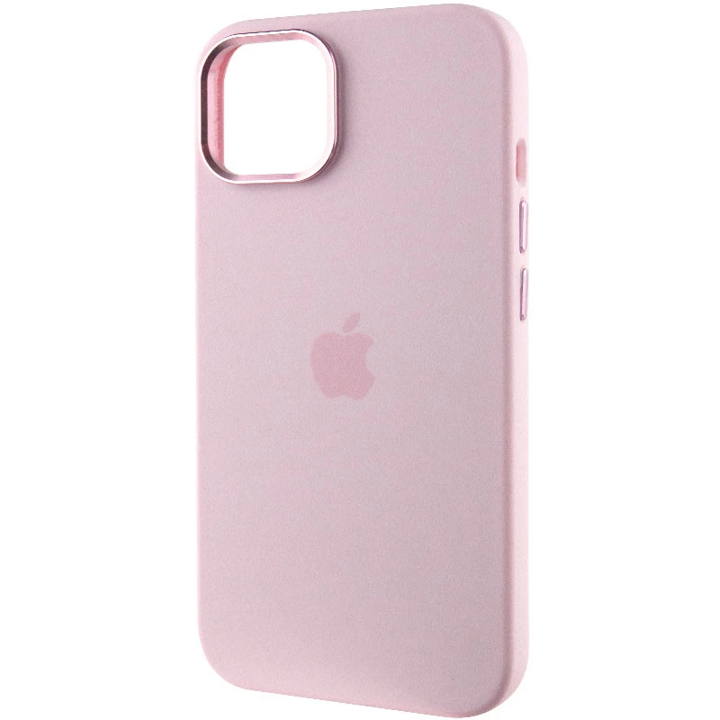 Чехол Silicone Case с металлическими кнопками для Apple iPhone 14 (6.1") – Розовый / Chalk Pink. Фото 4 из 9