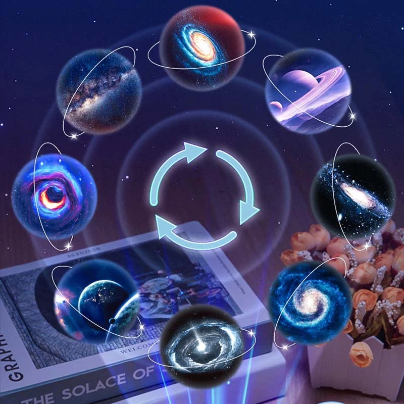 Проектор-нічник Galaxy E18 with Bluetooth and Remote Control + 4 discs 1800 mAh – White. Фото 3 з 6