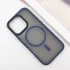 TPU+PC чохол Metal Buttons with Magnetic Fit для Apple iPhone 16 Pro – Синій / Navy Blue. Фото 3 з 9