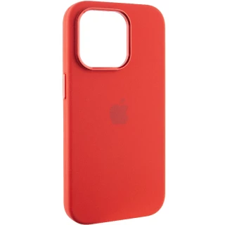 Чехол Silicone Case с металлическими кнопками для Apple iPhone 13 Pro (6.1") — Красный / Red