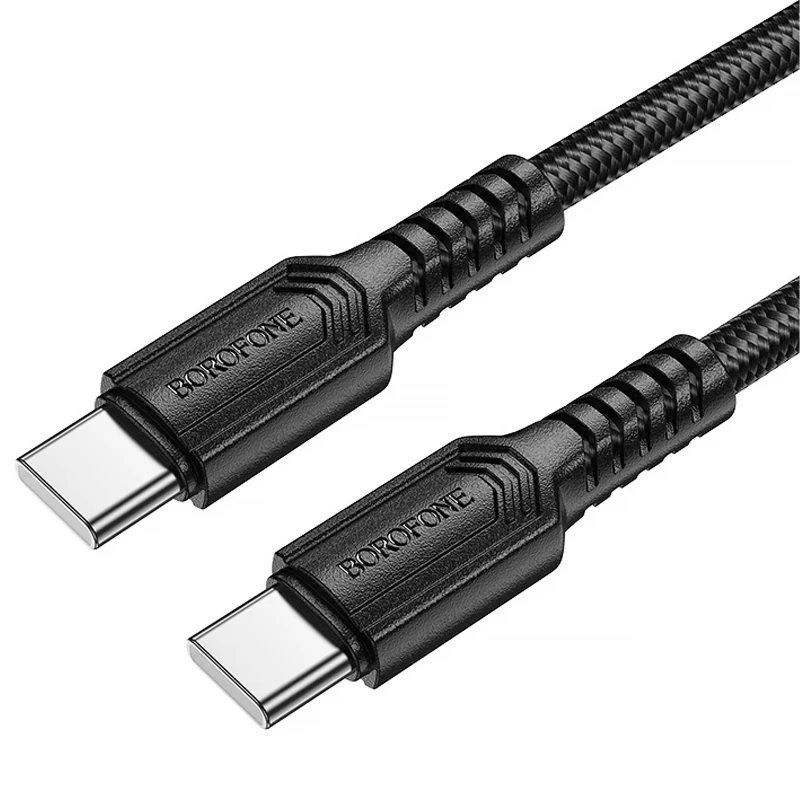 Дата кабель Borofone BX116 Certain Type-C to Type-C 60W (1m) – Black. Фото 2 из 3