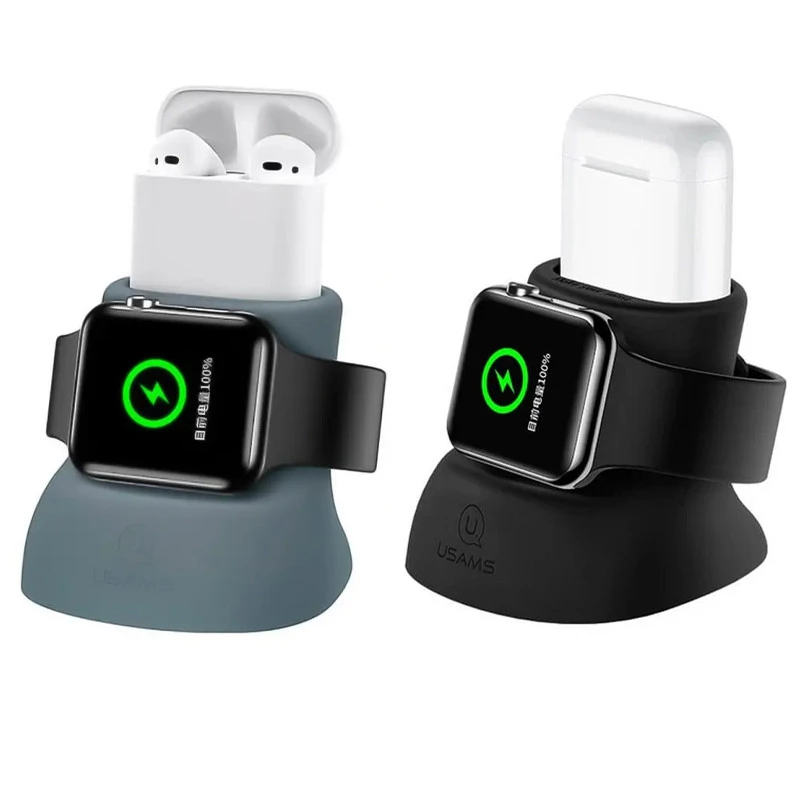 Силіконова підставка для зарядки Usams US-ZJ051 2in1 фото 1 з 1