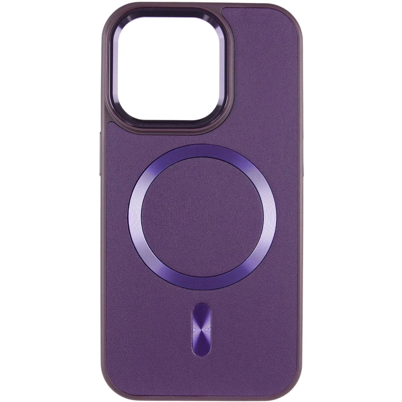 Шкіряний чохол з MagSafe на Apple iPhone 13 (6.1") – Dark Purple. Фото 3 з 11