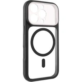 Чехол TPU+PC GETMAN Moon Clear with MagSafe для Apple iPhone 16 Pro Max — Black