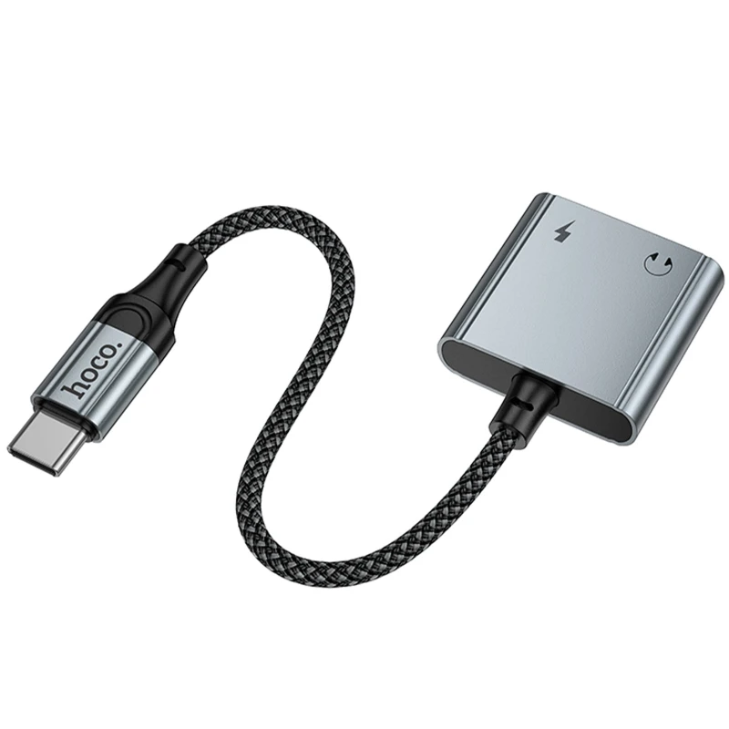 Переходник Hoco UPA34 Type-C to Type-C + 3.5mm – Metal gray. Фото 4 из 6