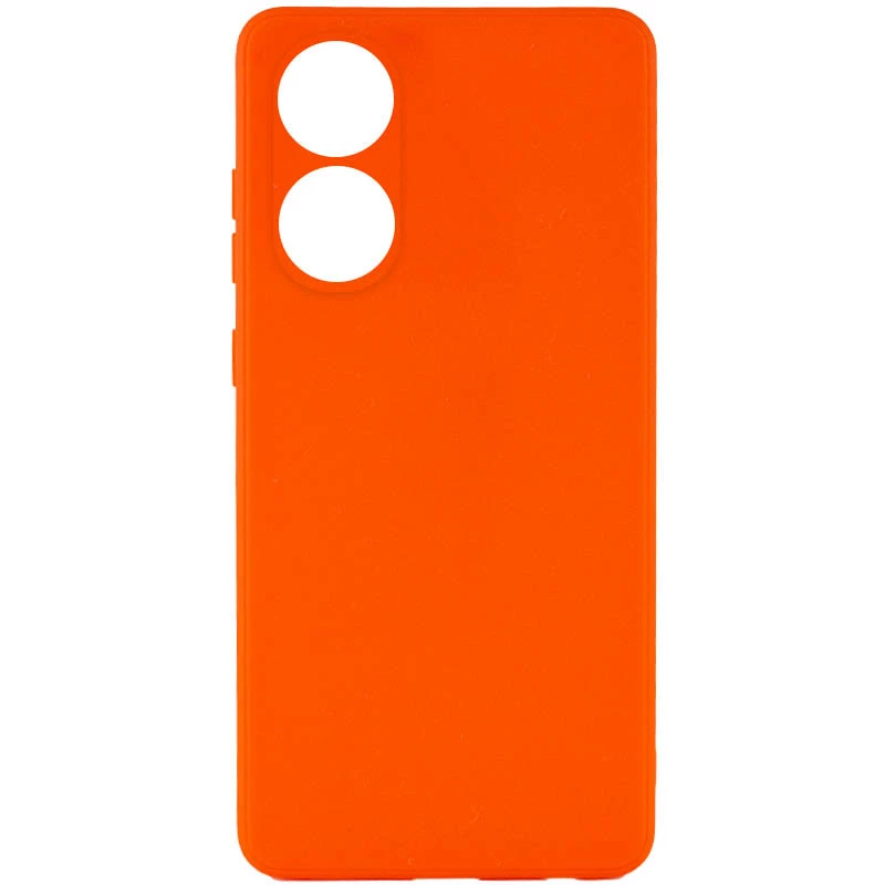 

Цветной силиконовый чехол с защитой камеры для Oppo A58 4G (Оранжевый / Orange), Помаранчевий / orange
