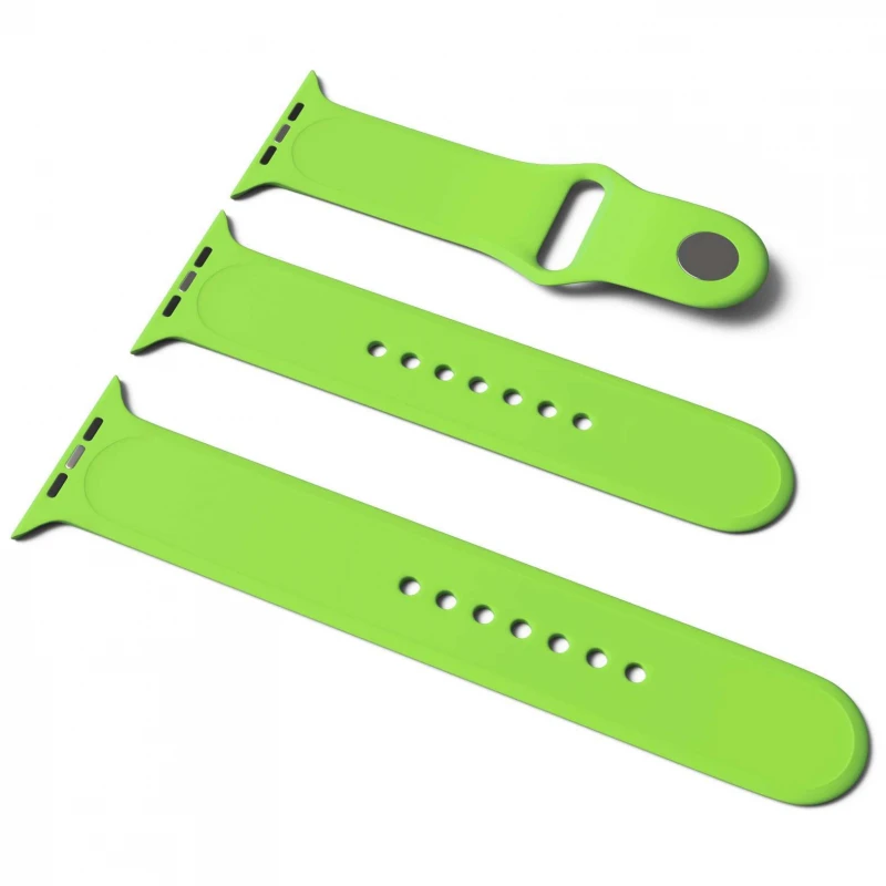 

Силіконовий ремінець для Apple Watch Sport Band 38 / 40 (S/M & M/L) 3pcs (Зелений / Green)