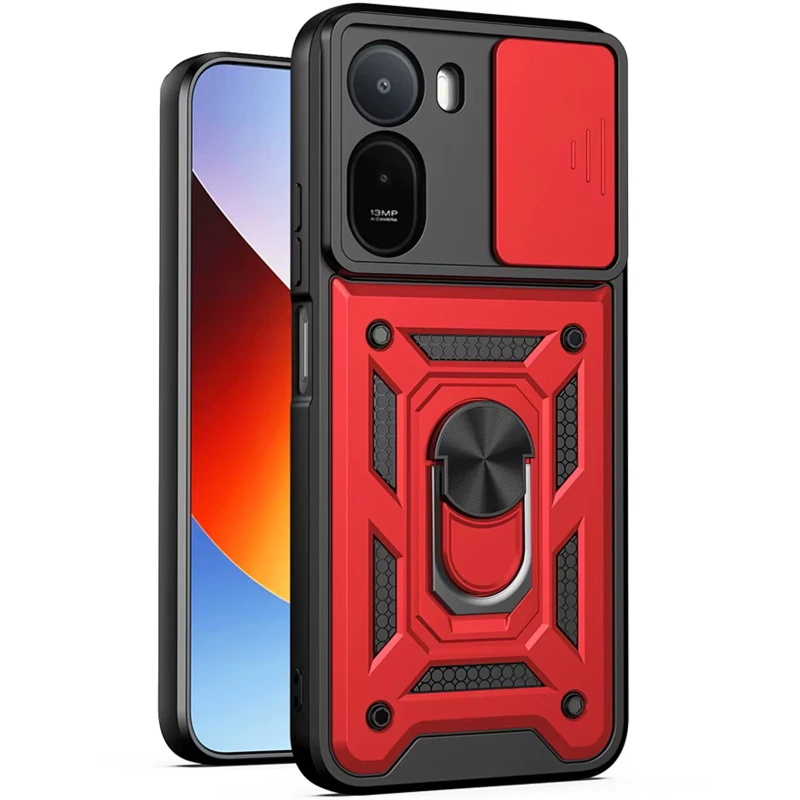 Удароміцний чохол Ummi Camshield Serge Ring (in box) для Xiaomi Redmi A7 Pro 4G – Червоний / Red. Фото 1 з 1