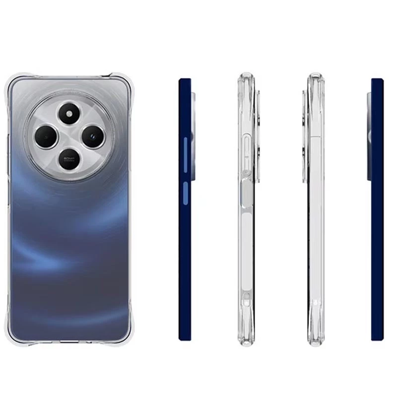 Ультратонкий силіконовий чохол GETMAN з критими бортами та камерою для Xiaomi Redmi 14C / Poco C75 – Безбарвний (прозорий). Фото 2 з 4