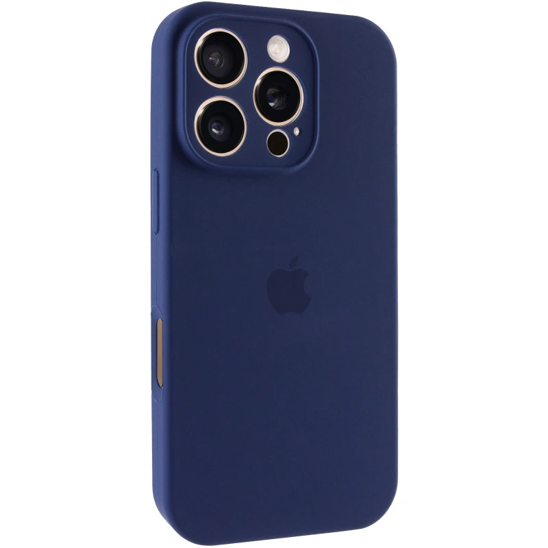 Чехол Silicone Case с защитой камеры для Apple iPhone 16 Pro Max – Синий / Deep navy. Фото 2 из 6