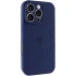 Чехол Silicone Case с защитой камеры для Apple iPhone 16 Pro Max – Синий / Deep navy. Фото 2 из 6