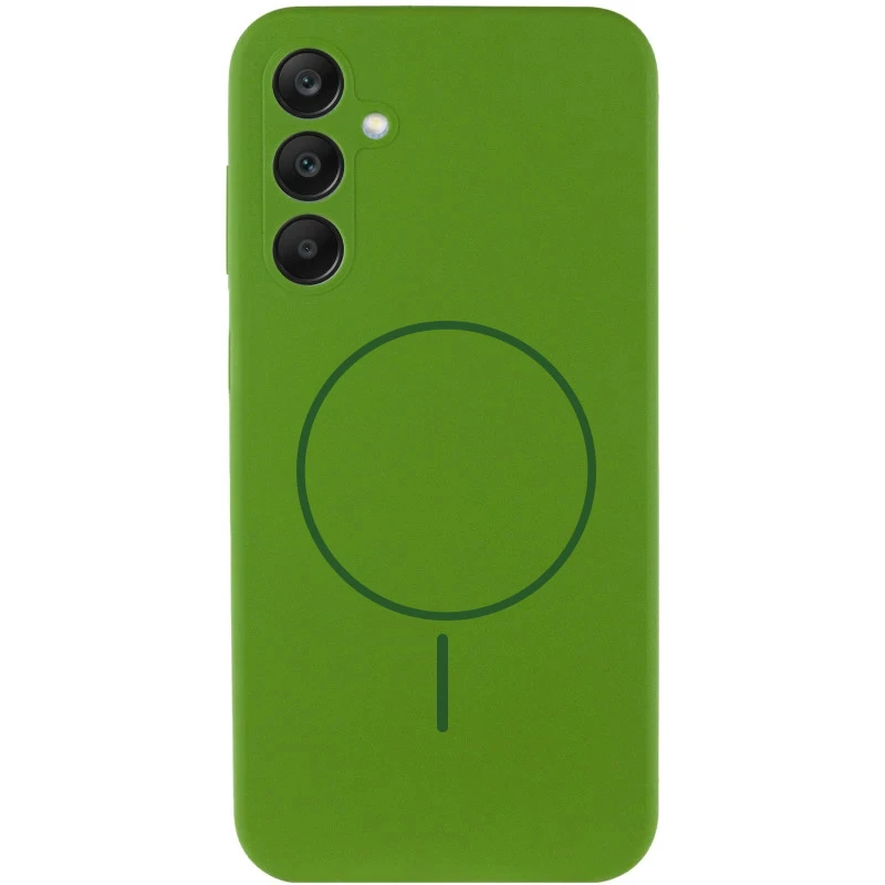 Чохол Silicone Cover Lakshmi Full Camera (AA) with Magnetic Fit для Samsung Galaxy S24 FE – Зелений / Dark green. Фото 3 з 11