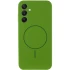 Чохол Silicone Cover Lakshmi Full Camera (AA) with Magnetic Fit для Samsung Galaxy S24 FE – Зелений / Dark green. Фото 3 з 11