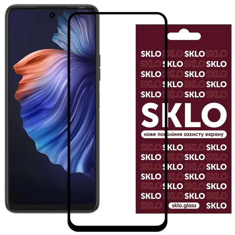

Защитное стекло SKLO 3D для TECNO Spark 8 Pro (Черный), Чорний