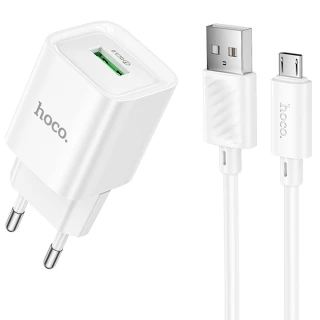 МЗП Hoco C145A Charm QC3.0 18W (1USB-A) + кабель USB to MicroUSB фото 1 з 1