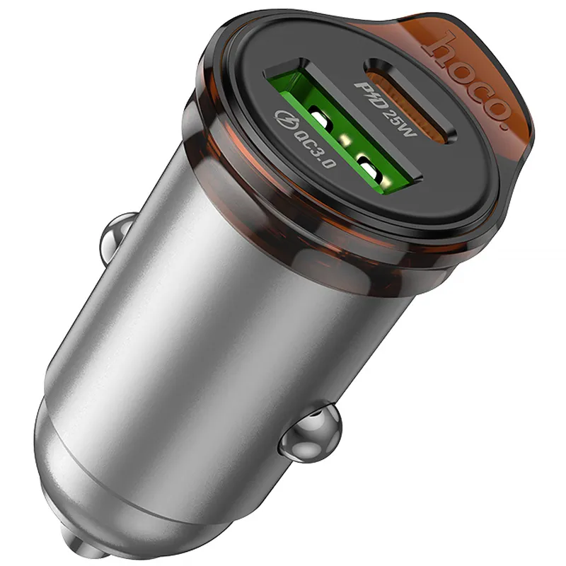АЗУ Hoco NZ16A Rigorous 43W (1USB-A/1C) – Metal grey. Фото 4 из 5