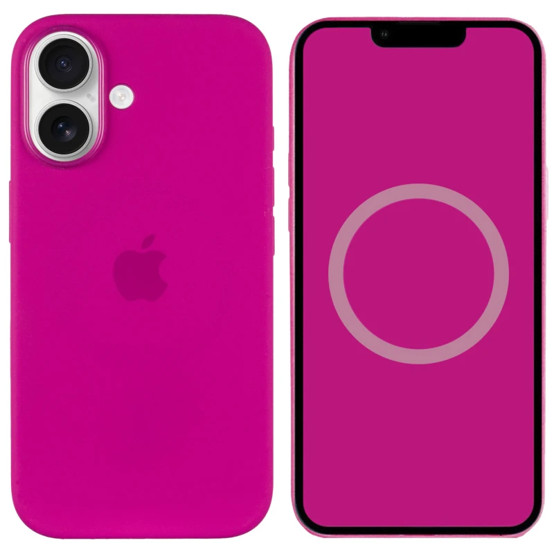 Силиконовый чехол ААА with Magsafe connection для Apple iPhone 16 Plus – Fuchsia. Фото 1 из 8
