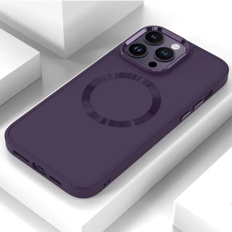 TPU чехол Bonbon с металлическими кнопками та MagSafe на Apple iPhone 16 Pro – Фиолетовый / Dark Purple. Фото 19 из 19