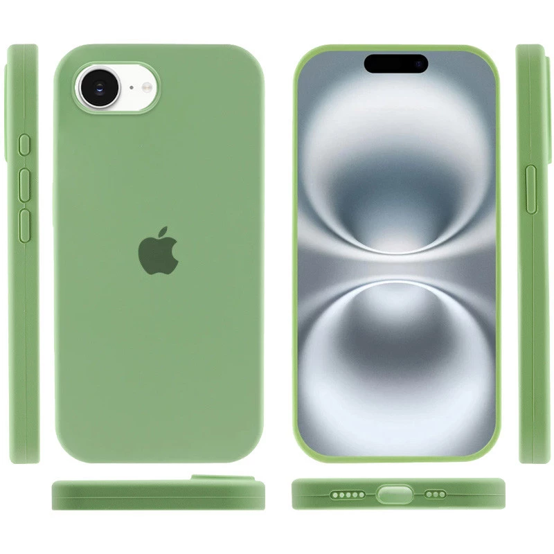 Чохол Silicone Case з закритим низом на Apple iPhone 17e (6.1") – М'ятний / Mint. Фото 5 з 6