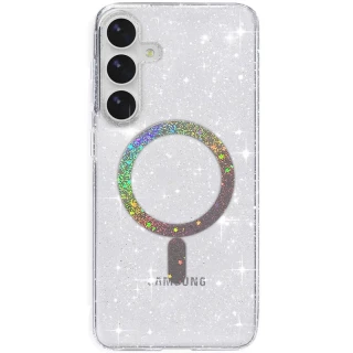 Чехол с блестками и MagFit для Samsung Galaxy S25 — Clear