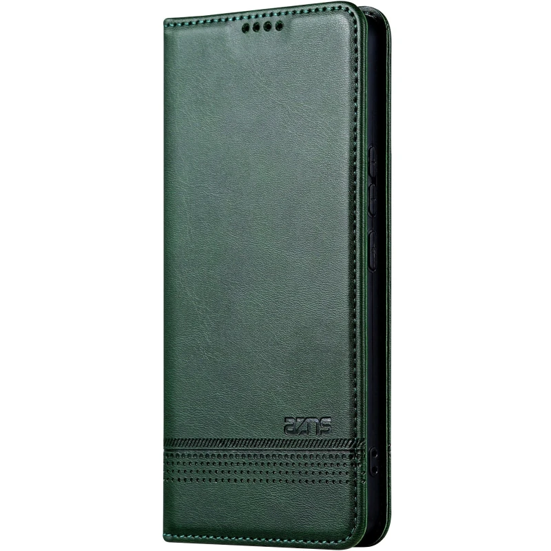 Кожаный чехол-книжка AZNS Classic series для Samsung Galaxy A36 5G – Dark Green. Фото 1 из 4