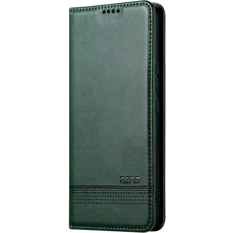 Шкіряний чохол-книжка AZNS Classic series для Samsung Galaxy S26 Ultra – Dark Green. Фото 1 з 4