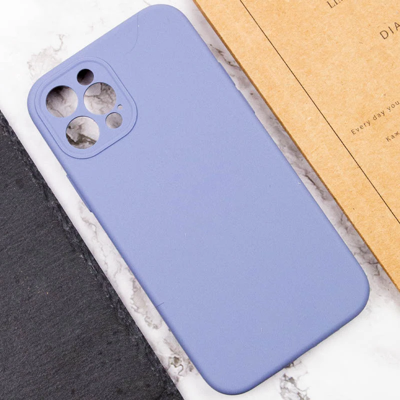 Чехол с защитой камеры Silicone Case для Apple iPhone 12 Pro (6.1") – Серый / Lavender Gray. Фото 5 из 6