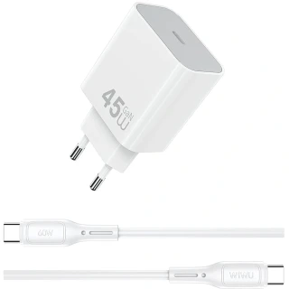 МЗП WIWU G024 Essen PD45W GaN (1USB-C) + кабель Type-C to Type-C фото 1 з 1