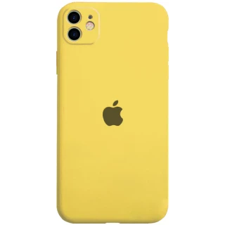 Чехол Silicone Case с защитой камеры для Apple iPhone 12 (6.1") — Желтый / Yellow