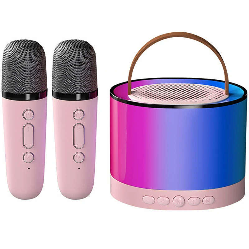 Караоке Мікрофон-колонка K52 + один мікрофон – Pink. Фото 2 з 3