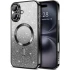 Чохол з блискітками, захисними лінзами на камеру та MagSafe на Apple iPhone 16 Plus – Чорний / Black. Фото 2 з 10