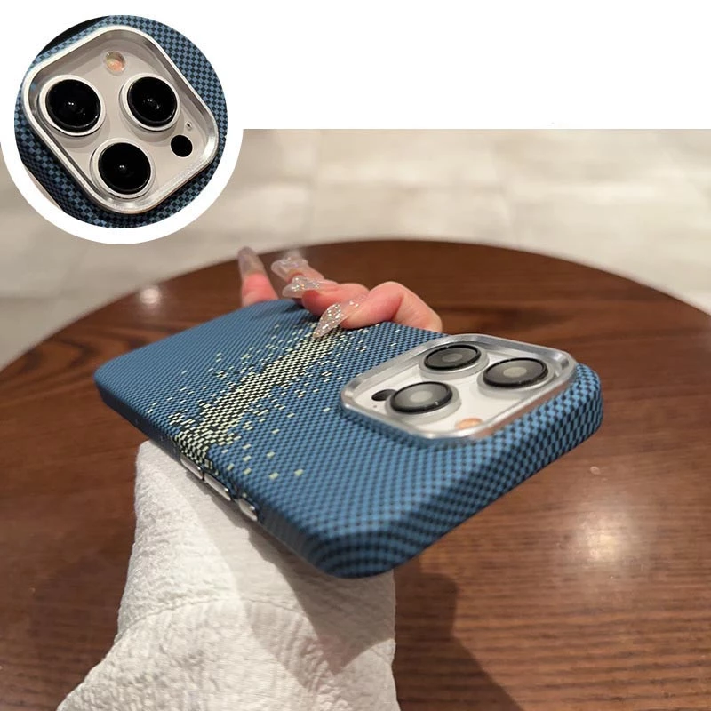 Пластикова накладка Kevlar with Magnetic Safe для Apple iPhone 15 Pro (6.1") – Blue. Фото 4 з 4