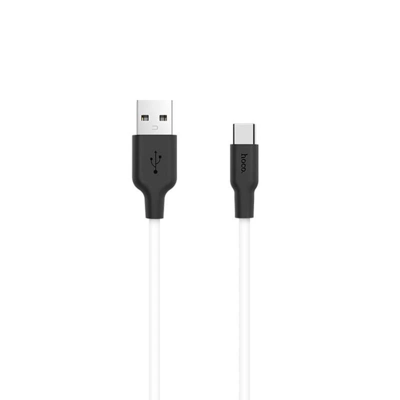 Дата кабель Hoco X21 Silicone Type-C Cable (1m) – Чорний / Білий. Фото 2 з 3