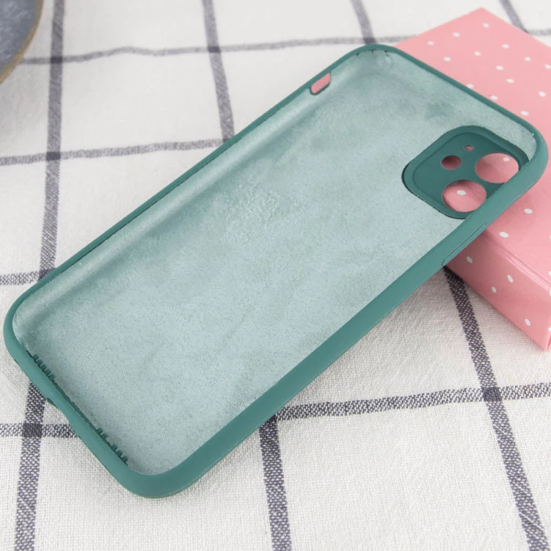 Чохол Silk Full Camera Protective (AA) NO LOGO для Apple iPhone 12 (6.1") – Зелений / Pine green. Фото 2 з 2